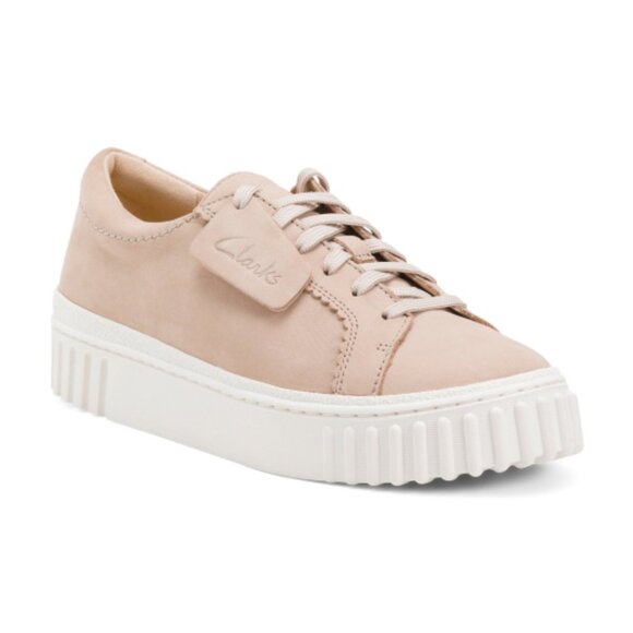 NEW CLARKS Leather Mayhill Walk Comfort Sneakers - Picture 1 of 3